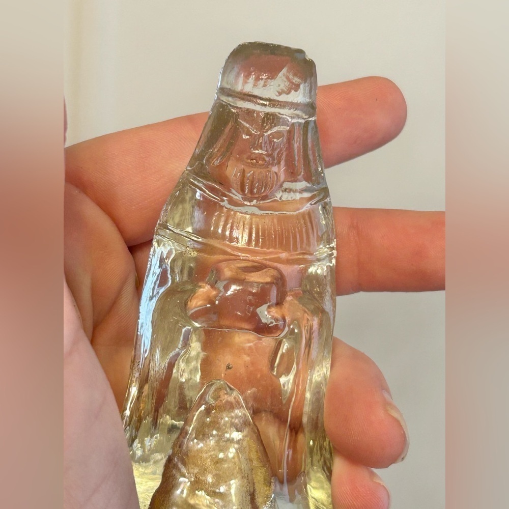 Vintage Pressed Glass Nativity Figurine Wise Man Cork Stopper Christmas Decor - Picture 9 of 13